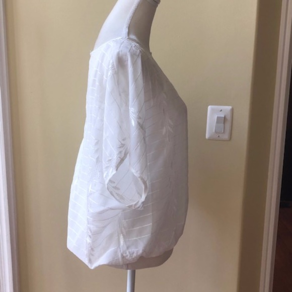 Willi Smith White Embroidered Blouson Blouse - Picture 4 of 7